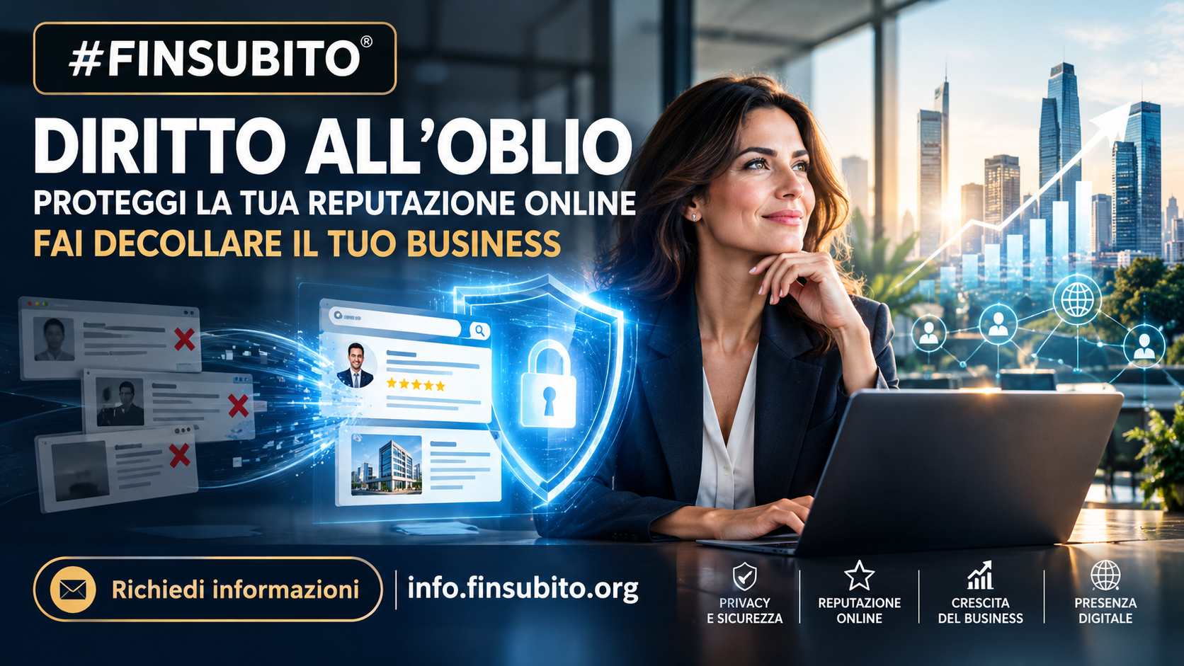 TITOLO: LA GUIDA DEFINITIVA AL DIRITTO ALL’OBLIO: COME PROTEGGERE LA TUA REPUTAZIONE ONLINE E FAR DECOLLARE IL TUO BUSINESS CON #FINSUBITO