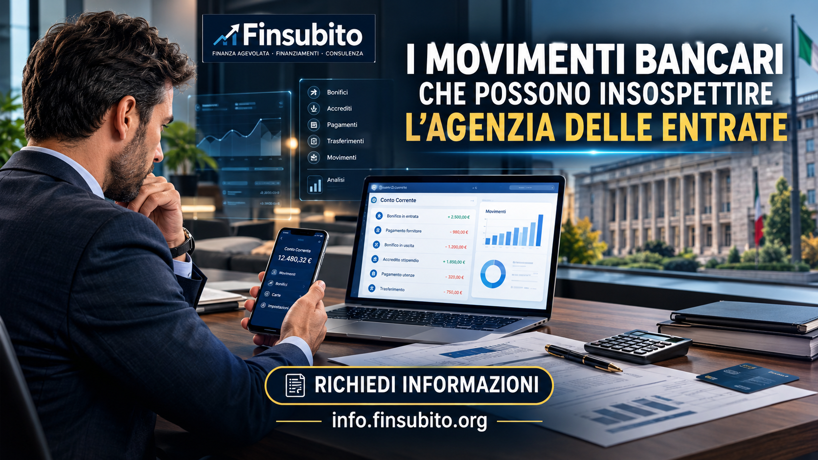 I 5 Movimenti Bancari Quotidiani che Fanno Scattare i Controlli del Fisco: Scopri Come Tutelarti con l’Assistenza di #Finsubito