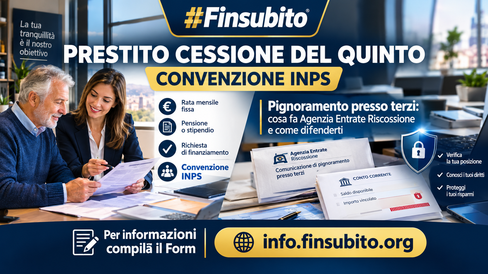PRESTITO CESSIONE DEL QUINTO CONVENZIONE INPS: LA GUIDA DEFINITIVA PER OTTENERE LIQUIDITA’ IN MODO SICURO E VELOCE CON #Finsubito